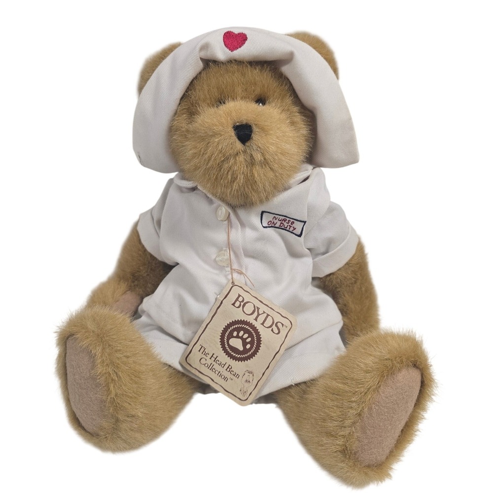 Boyds Bears Nurse Betty Pan Plush Head Bean Collection  Nurse On Duty Tag